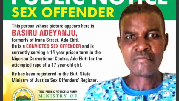 Ekiti govt publishes names of two men convicted of raping females aged 61, 17